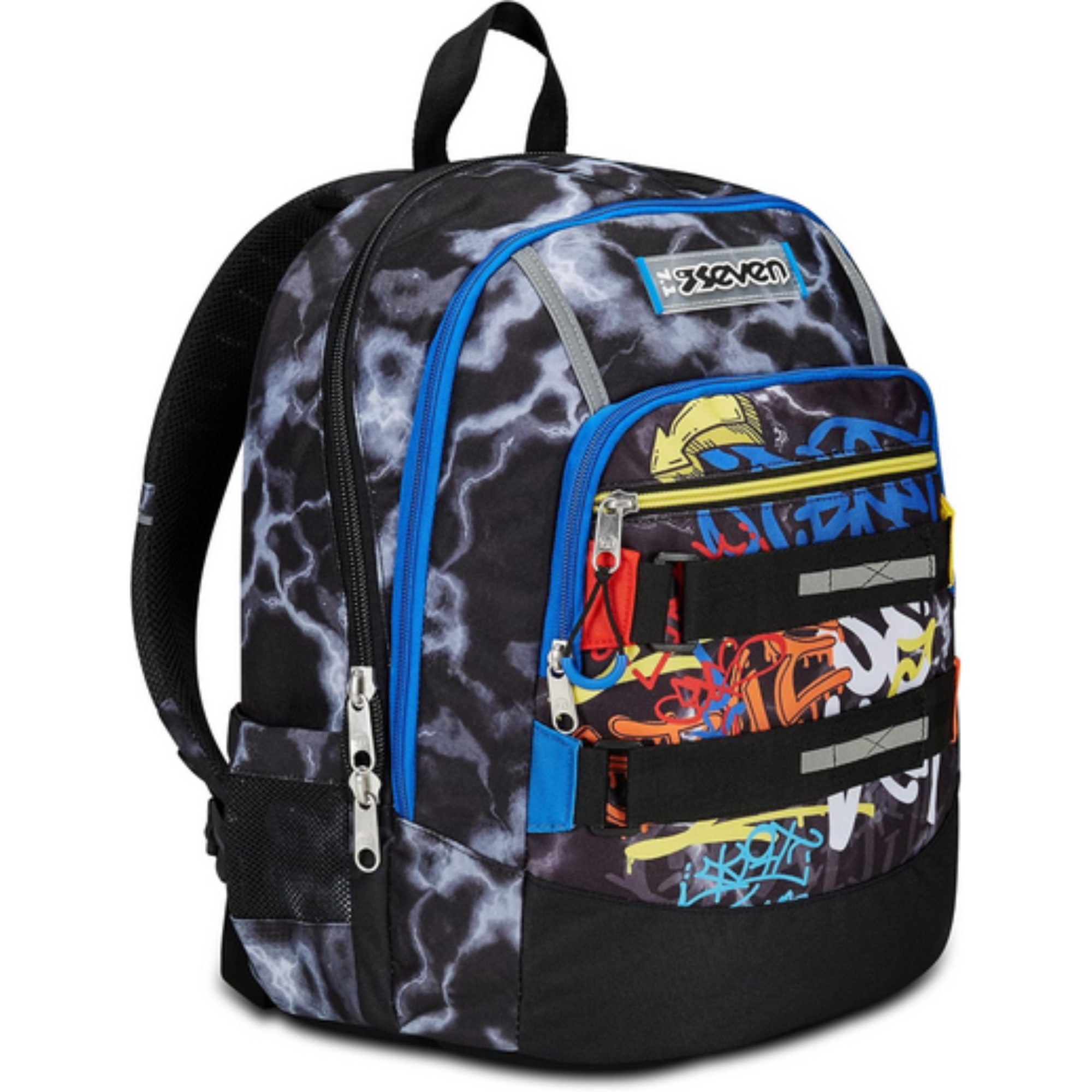 Seven Zaino Scuola Advanced, Nero Giallo, Mark On Boy