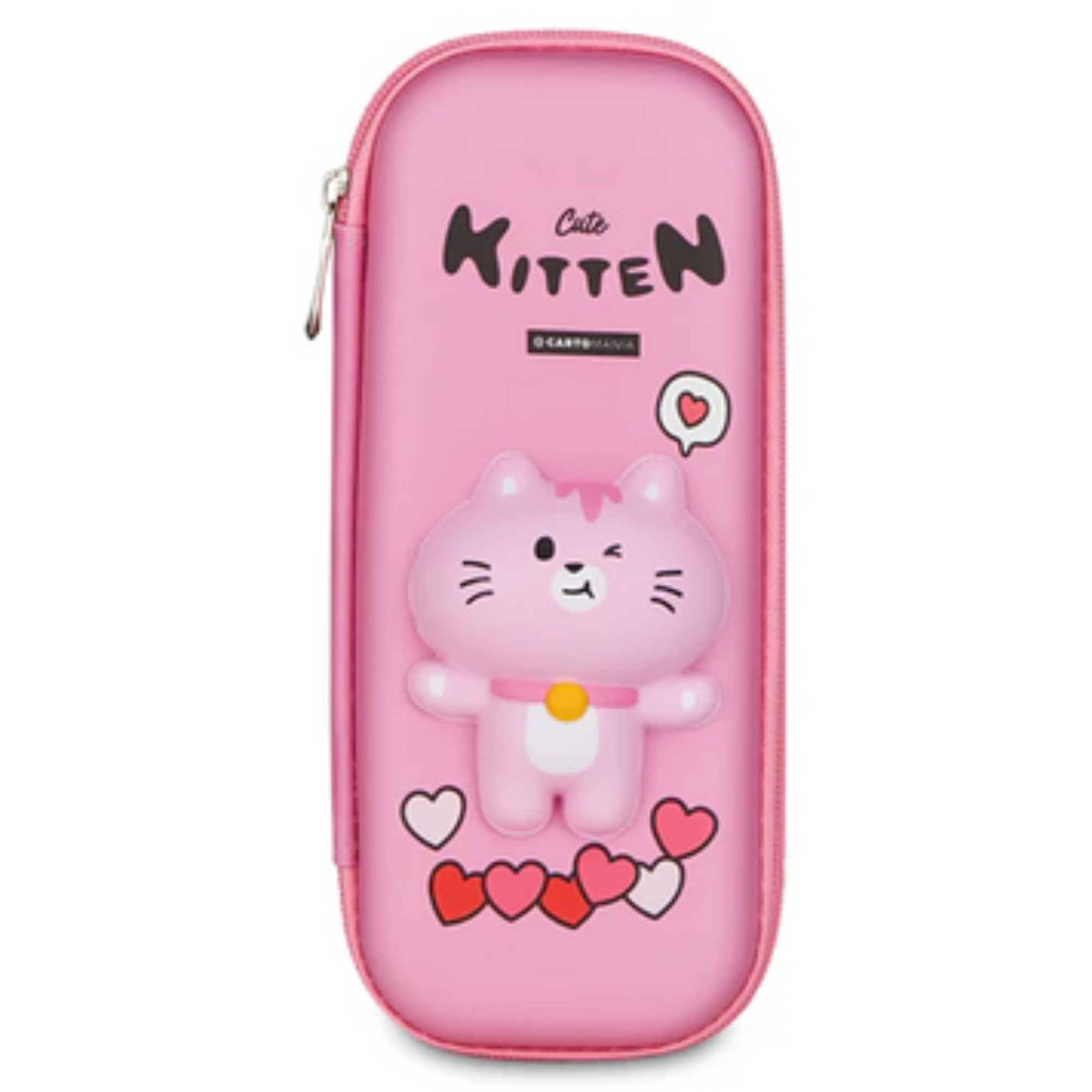 Astuccio Porta Penne Vuoto con Squishy Gattino Rosa - Cartomania