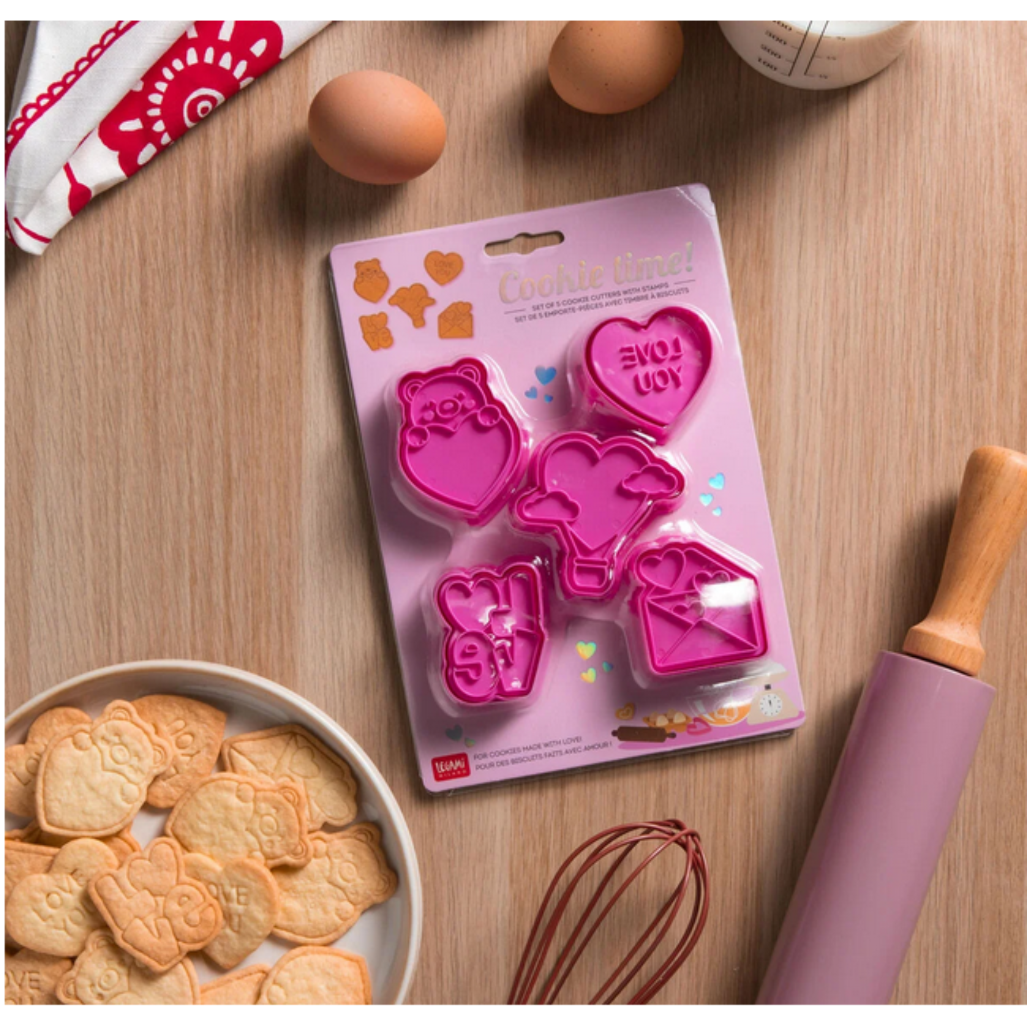 Set 5 Formine per Biscotti a Tema Amore - Cookie Time - Legami San Valentino