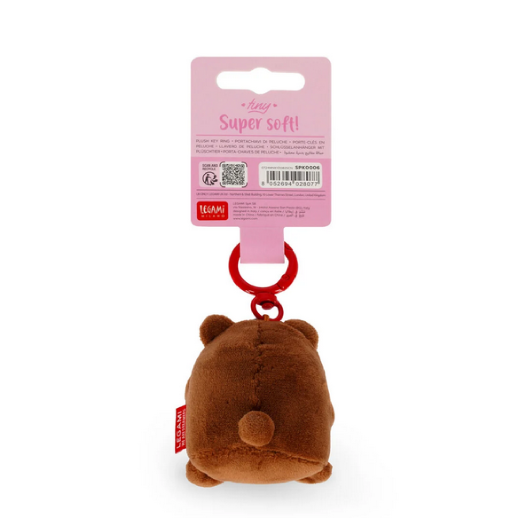 Portachiavi Peluche Teddy Bear Tiny Super Soft - Orsetto San Valentino - Legami