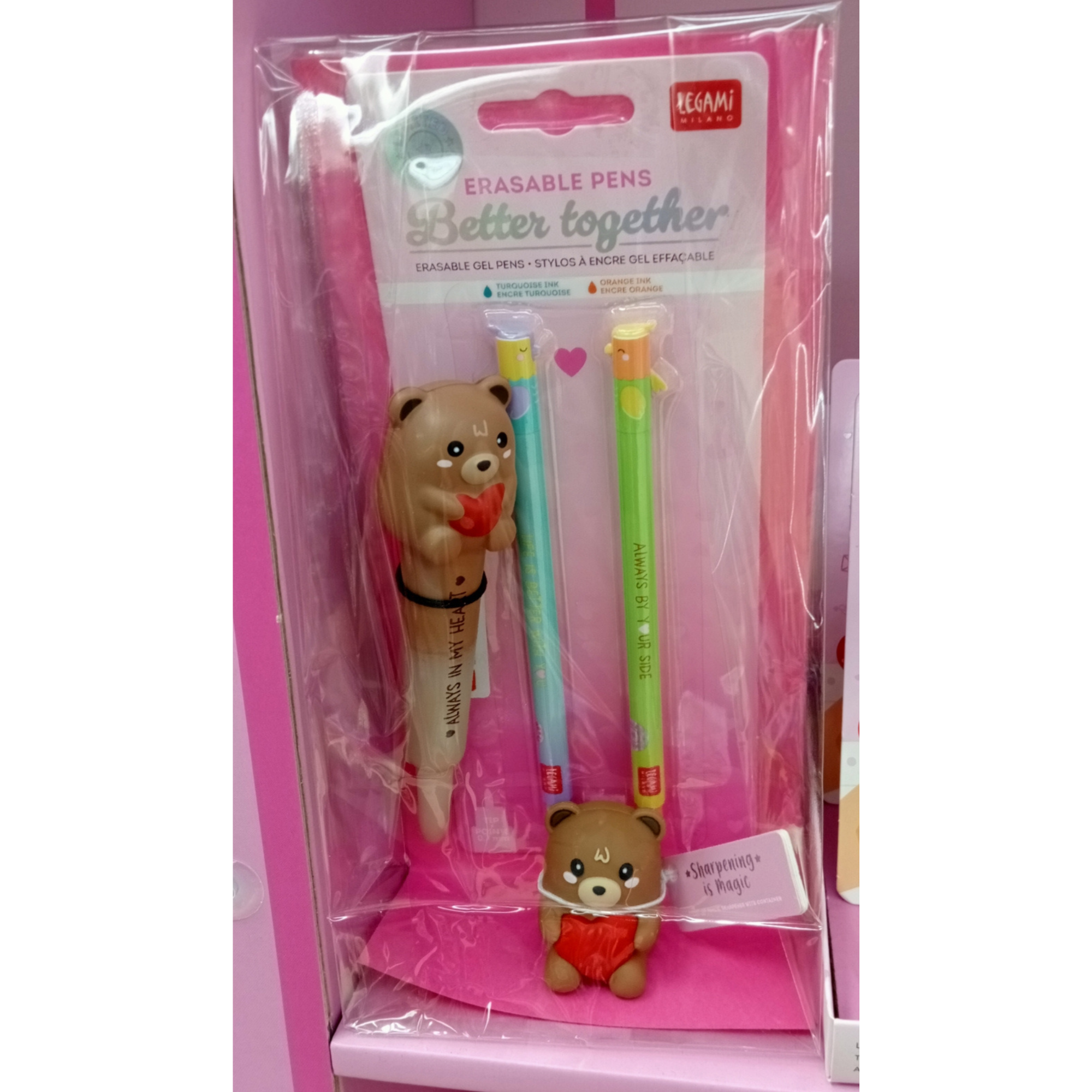 Set San Valentino Legami - Penne, Cancelleria, Squishy e Temperino Luminoso