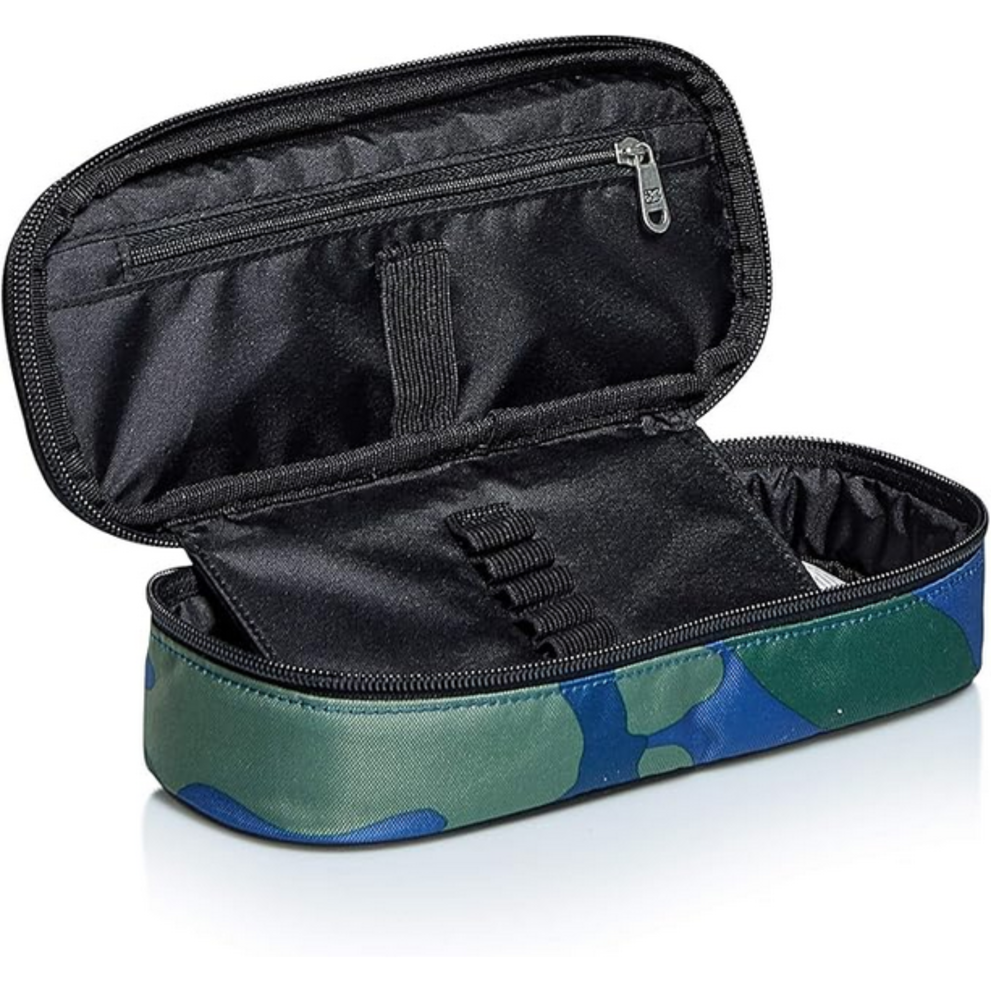 Portapenne Seven Round Plus Camo Royal The Double Verde Militare - Astuccio Vuoto