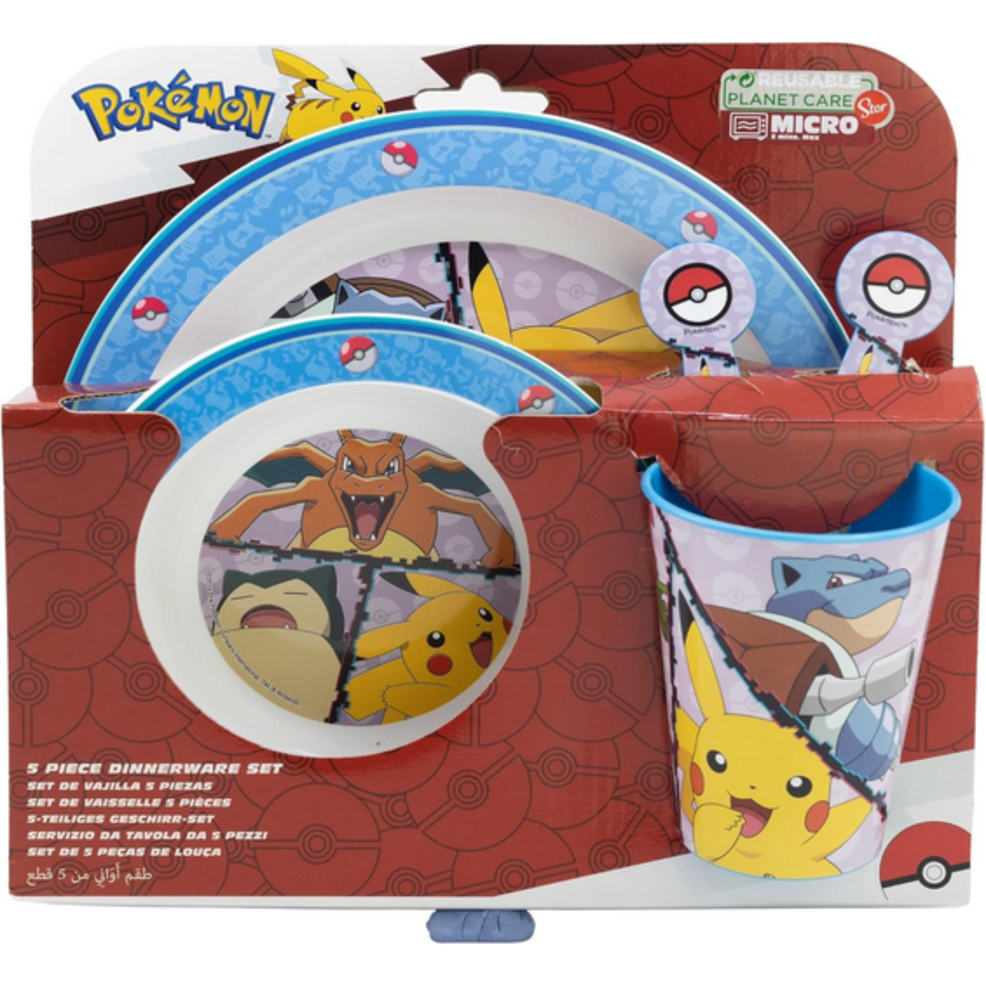 Set Pappa Bambini Pokémon 5 Pezzi - Senza BPA