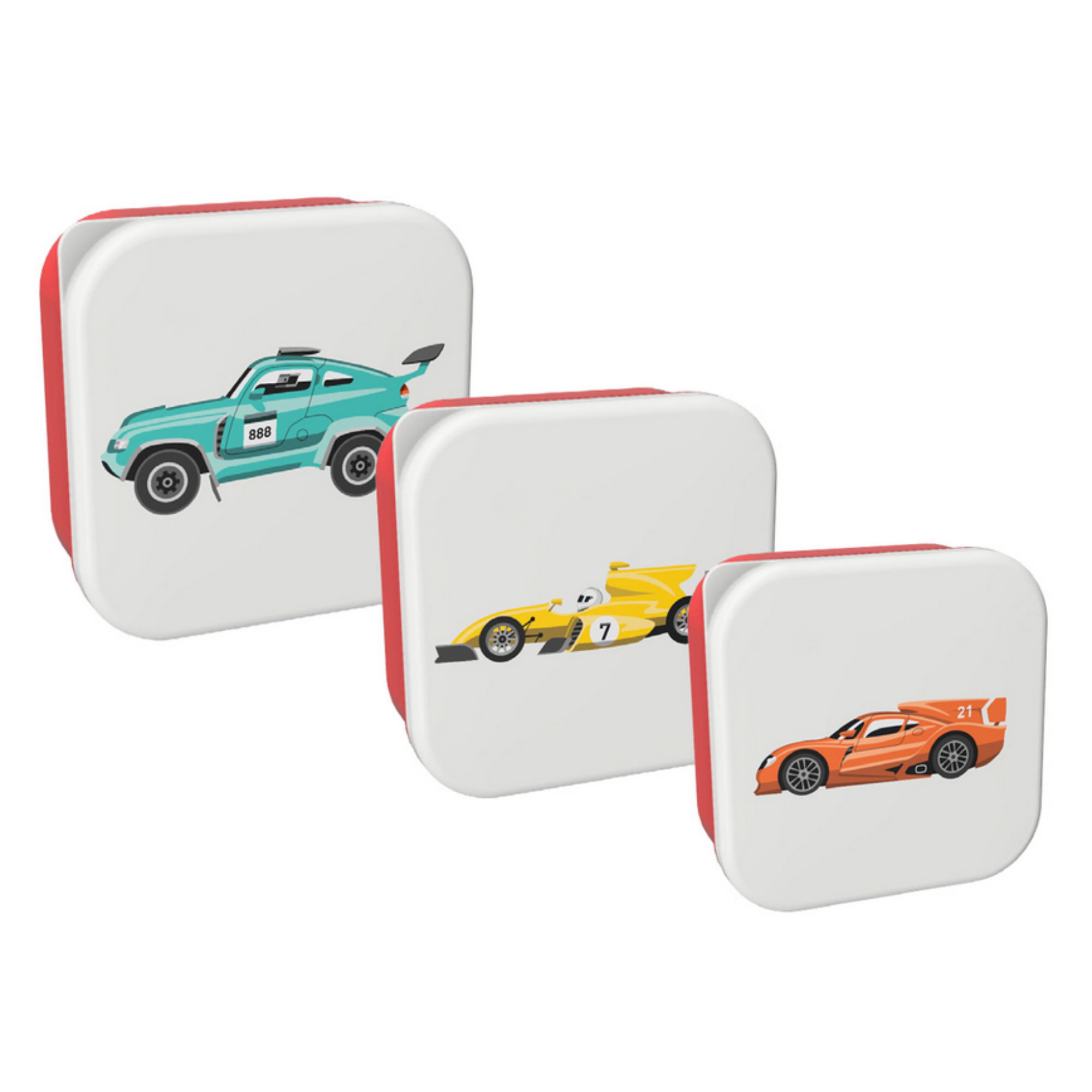 Lunch Box Set 3 Pezzi I-Total Race - Portamerende con Divisori per Bambini