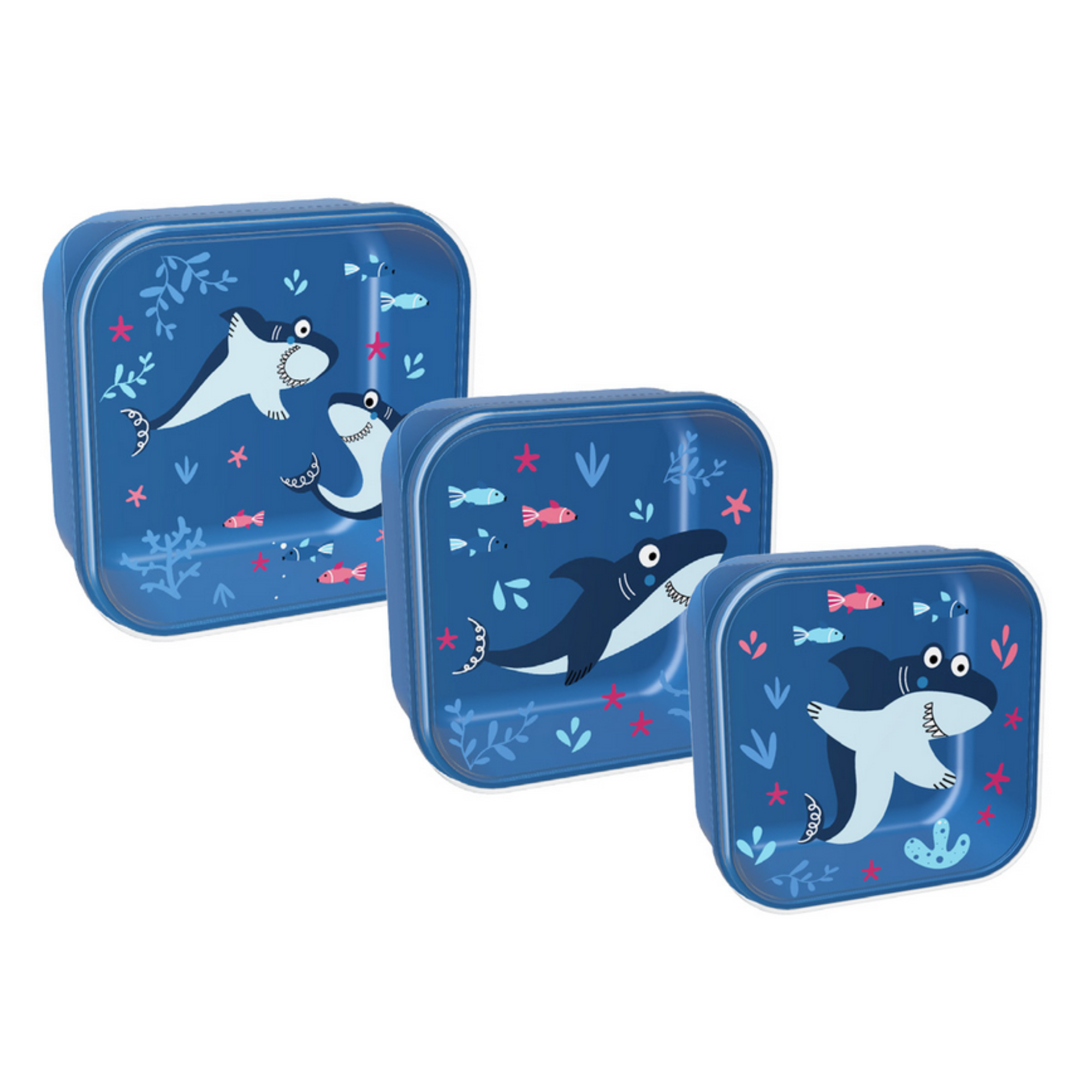 Lunch Box Set 3 Pezzi I-Total SHARK - Portamerende con Divisori per Bambini