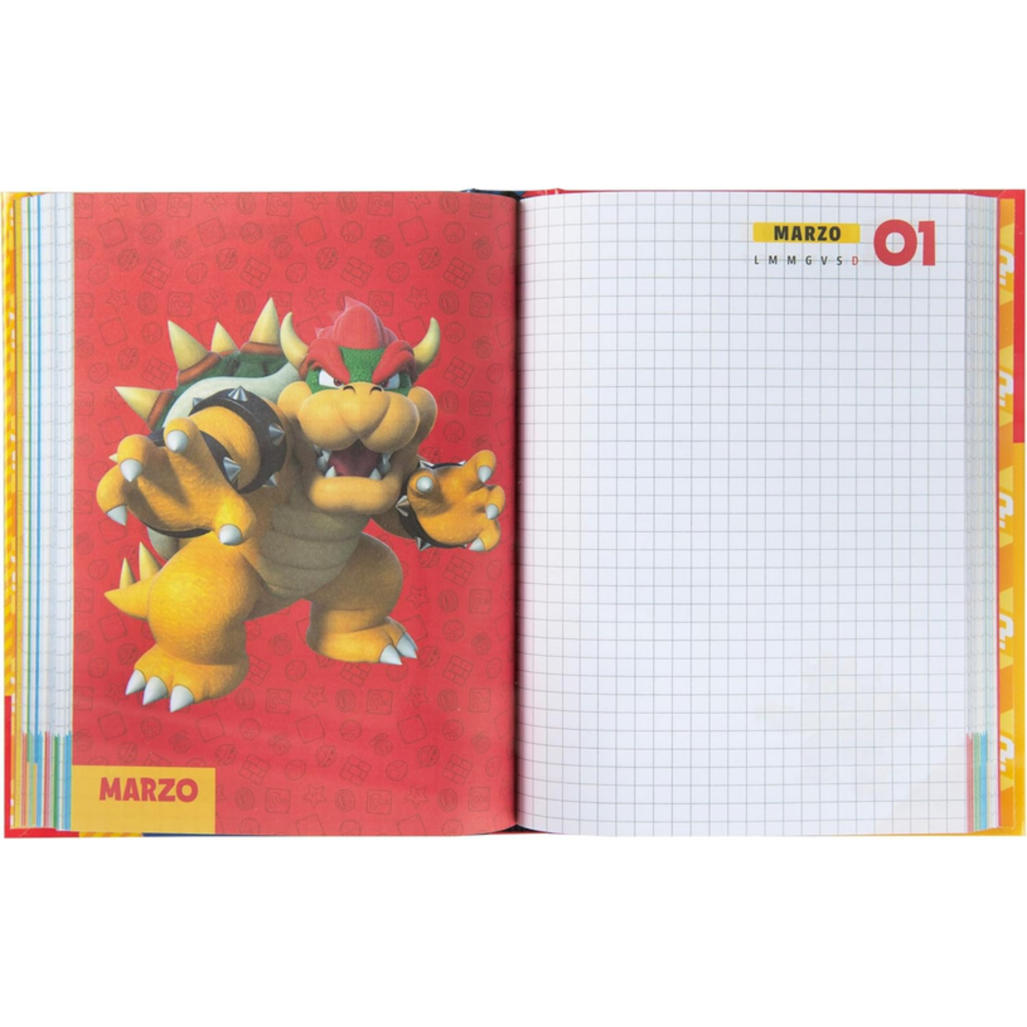 Diario Super Mario 12 Mesi Non Datato - Diario Scuola Ufficiale Nintendo