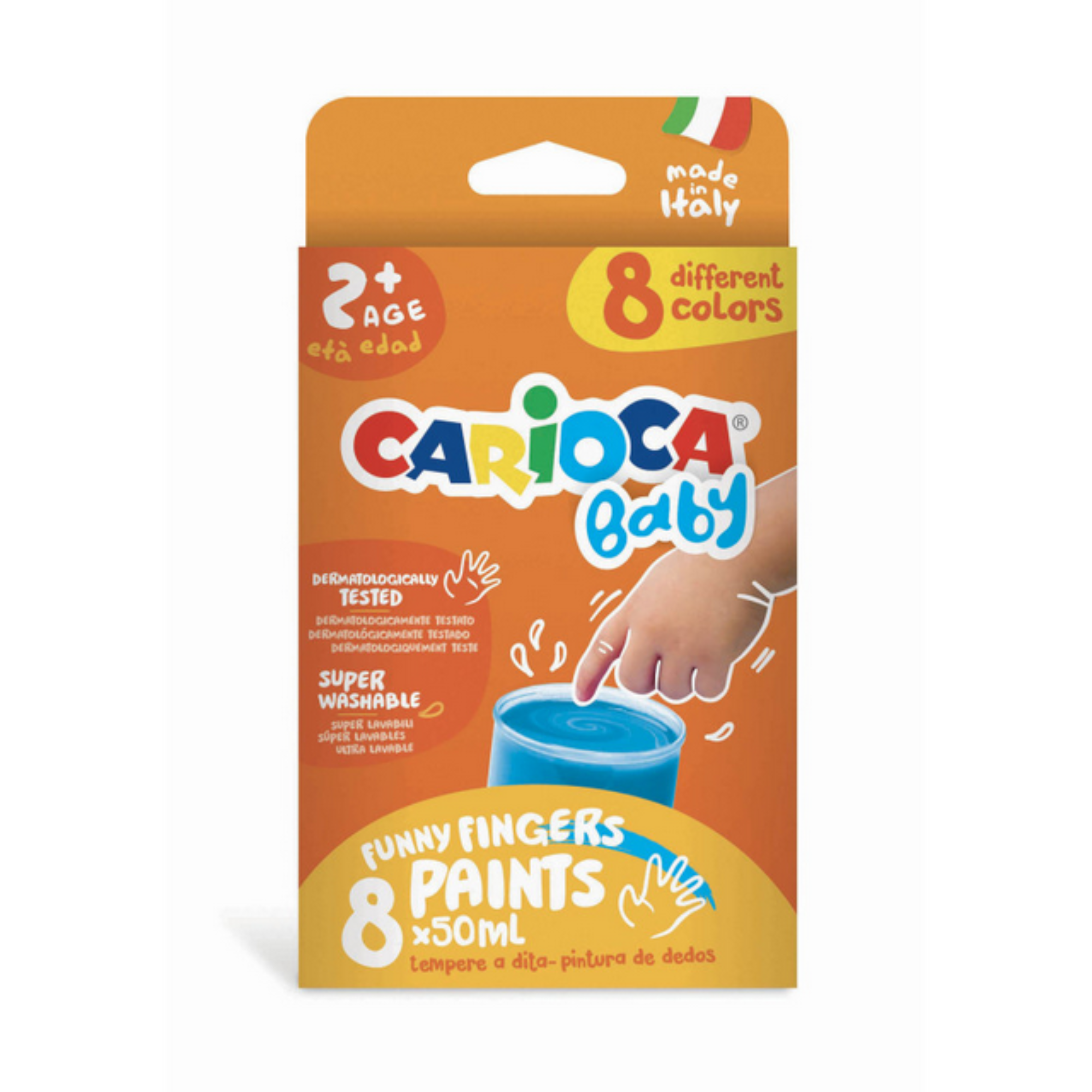 Tempera a Dita BABY Colori Assorti 50 ml - 8 Pz Carioca