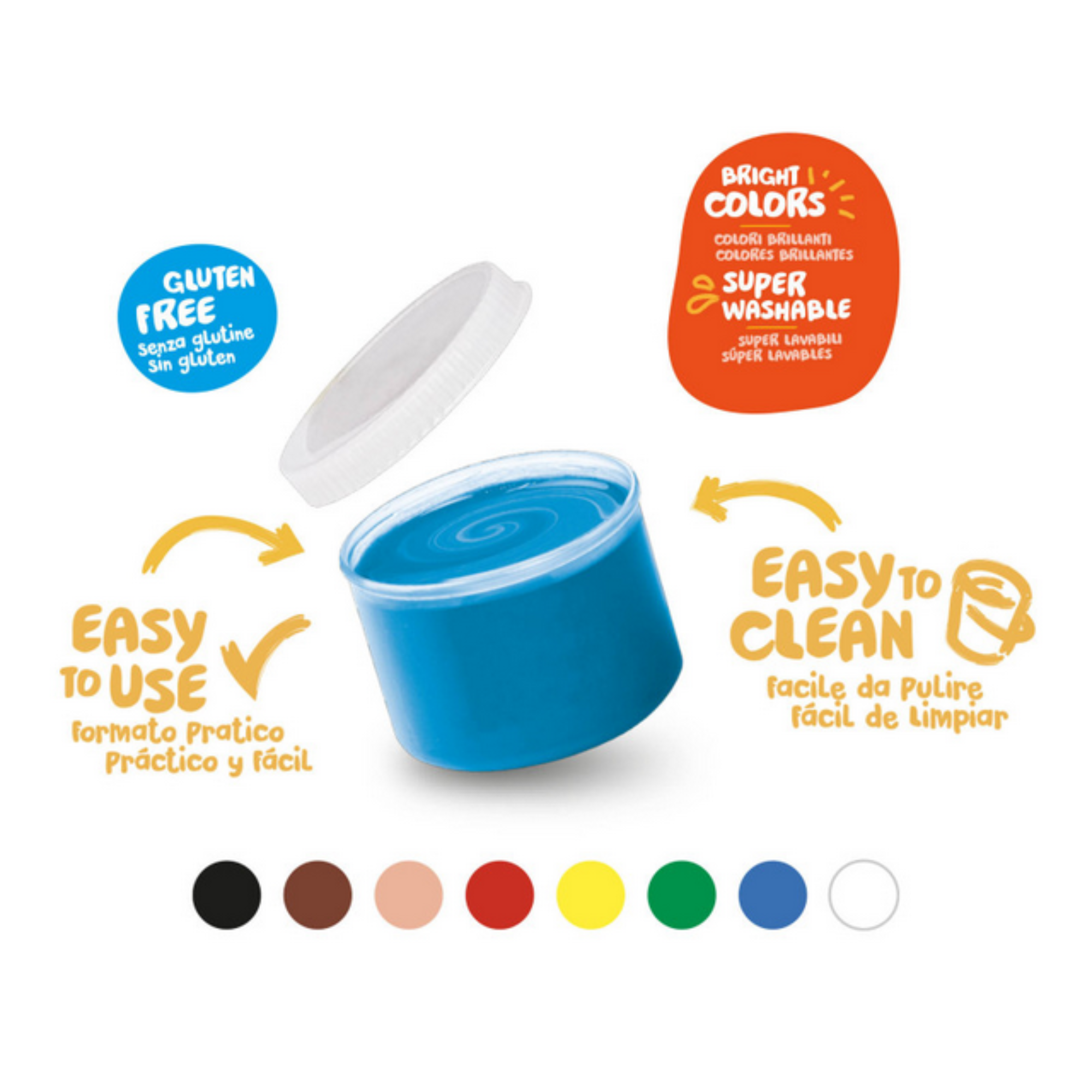 Tempera a Dita BABY Colori Assorti 50 ml - 8 Pz Carioca