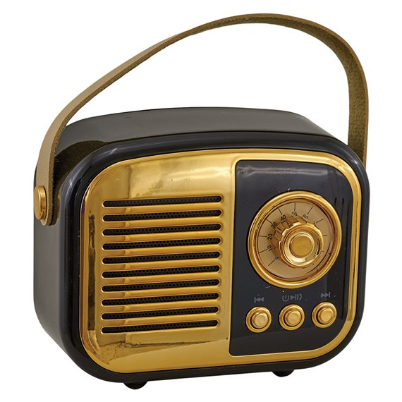 Radio Bluetooth speaker retro' colore nero disponibile da cartoleria claudio a giugliano in campania napoli