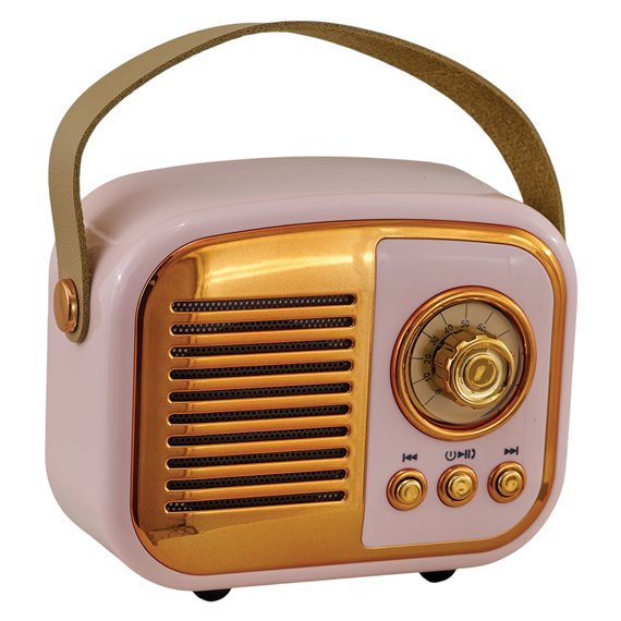 Radio Bluetooth speaker retro' colore rosa disponibile da cartoleria claudio a giugliano in campania napoli