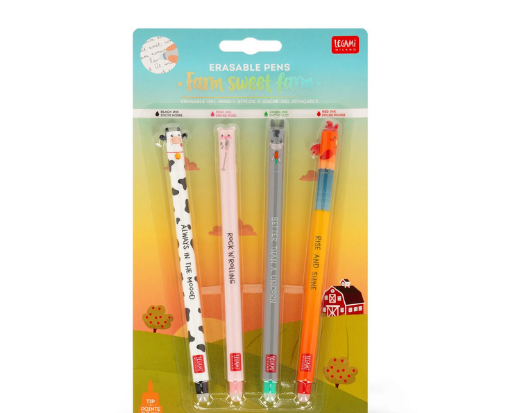 Set di 4 Penne Gel Cancellabili - Erasable Pen Legami