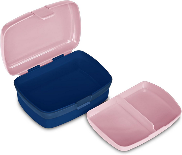 Seven Set Portamerenda + Borraccia LILO & STITCH Blu per bambini, Divisorio interno, Borraccia 460ml con coperchio ermetico