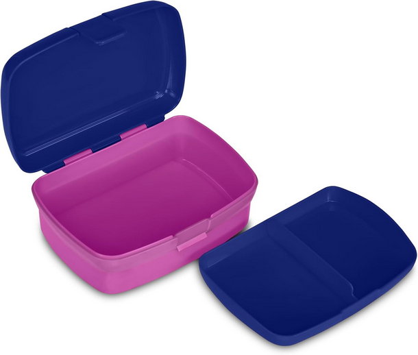 Seven Set Portamerenda + Borraccia LILO & STITCH Blu per bambini, Divisorio interno, Borraccia 460ml con coperchio ermetico