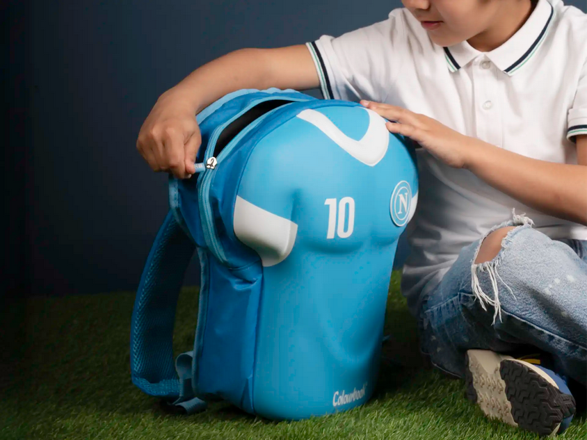 Zaino Rigido 3D SSC Napoli - Forma Maglia Ufficiale | Bambini Tifosi Azzurri
