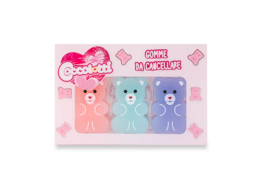 Set 3 gomme da cancellare Coccolotti Classic - love & tell