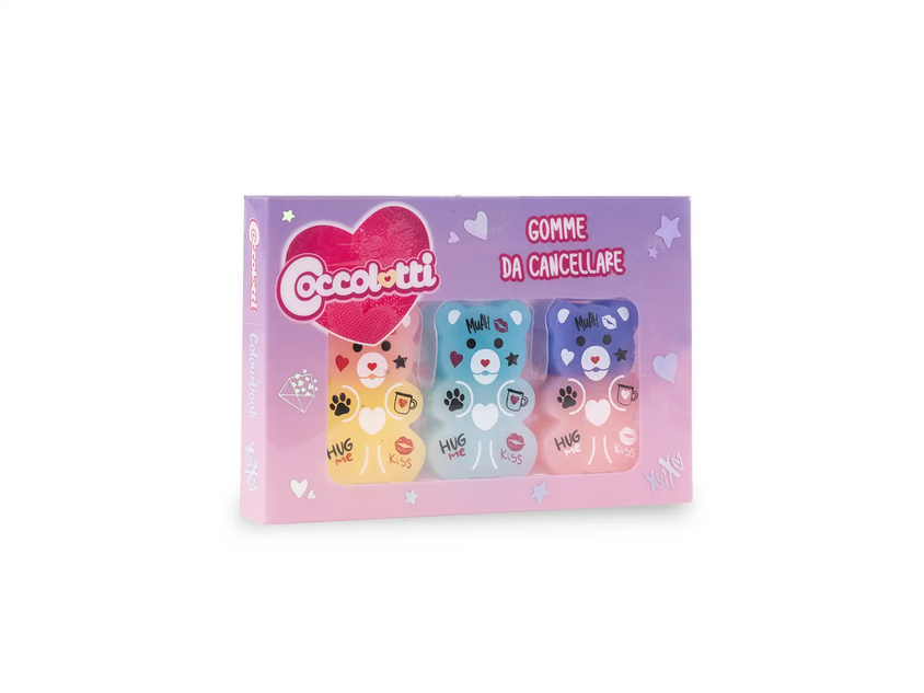 Set 3 gomme da cancellare Coccolotti Classic - love & tell