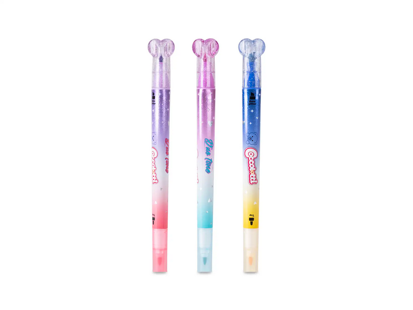 Set 3 evidenziatori doppia punta Duo Tone Coccolotti