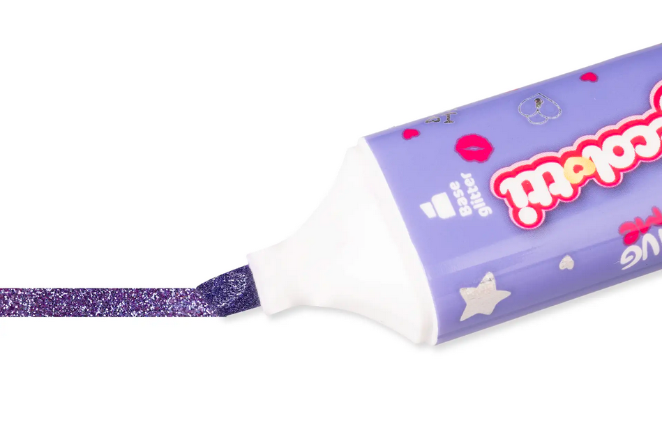 Set 3 Evidenziatori con Timbro Coccolotti – Evidenziatore Glitter 2 in 1