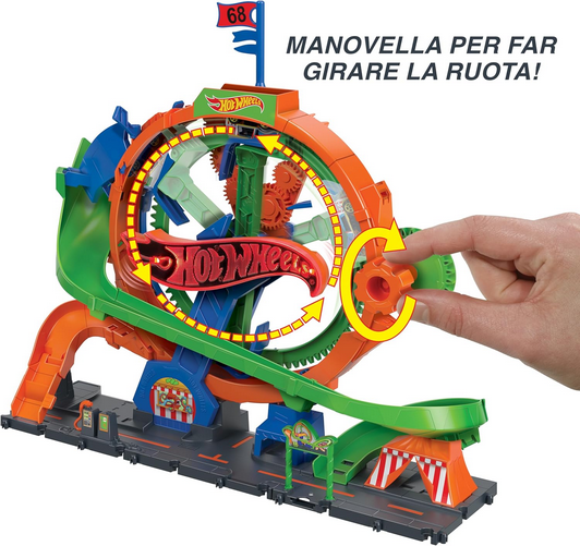 Hot Wheels City Ruota Panoramica – Playset con Pista, Luci e Suoni Luna Park