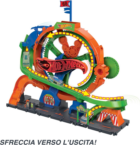 Hot Wheels City Ruota Panoramica – Playset con Pista, Luci e Suoni Luna Park