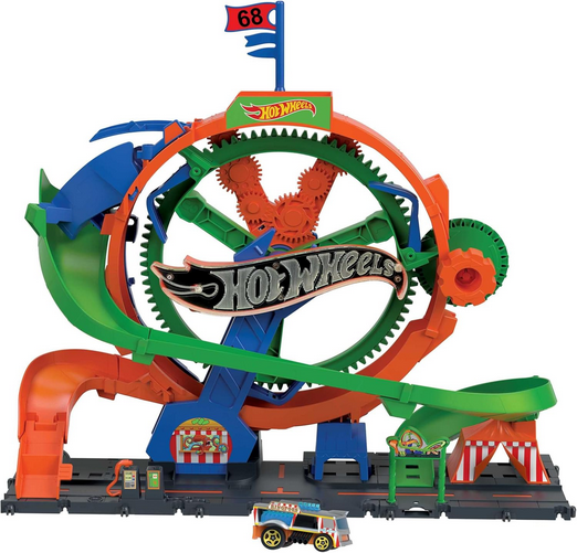Hot Wheels City Ruota Panoramica – Playset con Pista, Luci e Suoni Luna Park