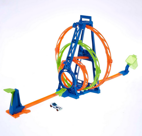 Hot Wheels Kit Super Triplo Loop – Pista Acrobatica con 3 Giri della Morte e Macchinina