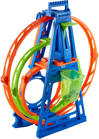 Hot Wheels Kit Super Triplo Loop – Pista Acrobatica con 3 Giri della Morte e Macchinina