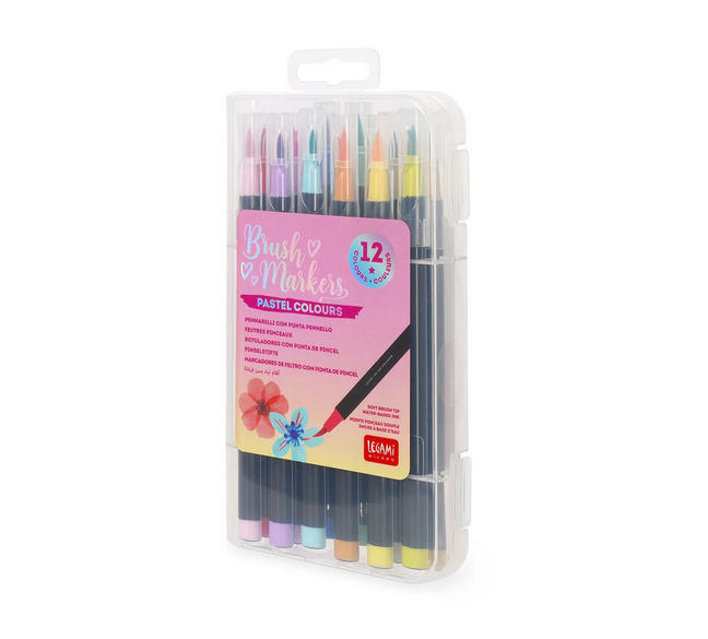 Set di 12 Pennarelli con Punta Pennello Brush Markers