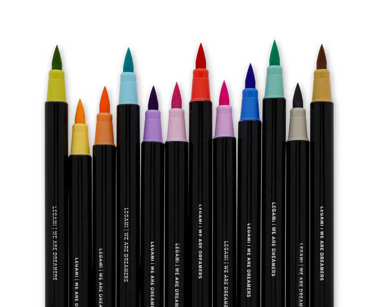 Set di 12 Pennarelli con Punta Pennello Brush Markers