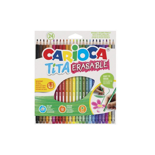 Pastelli Cancellabili TITA Carioca con Gomma - Mina 3mm Resistente