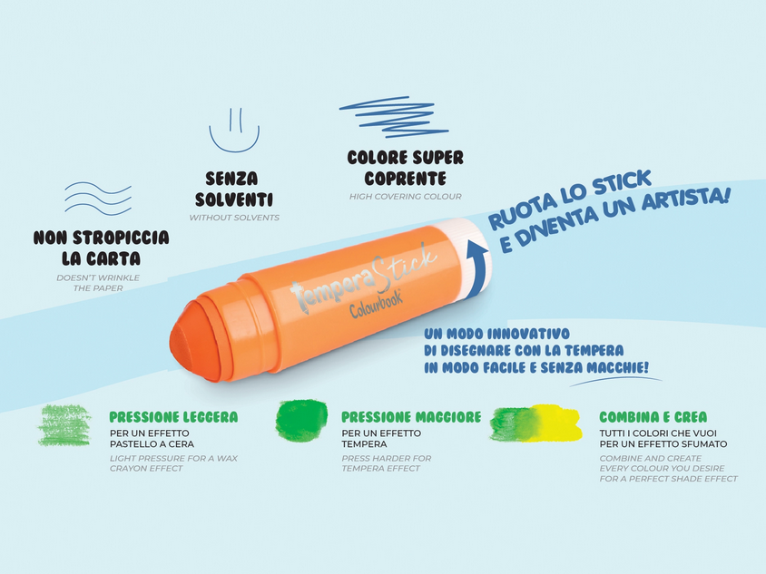 Tempera Stick Jumbo 12 colori