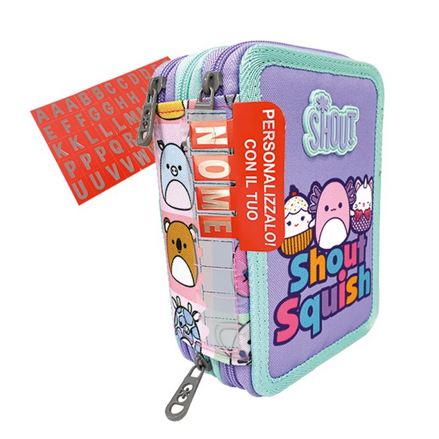 Shout Squish Astuccio 3 Zip — Effetto Morbido e Colorato