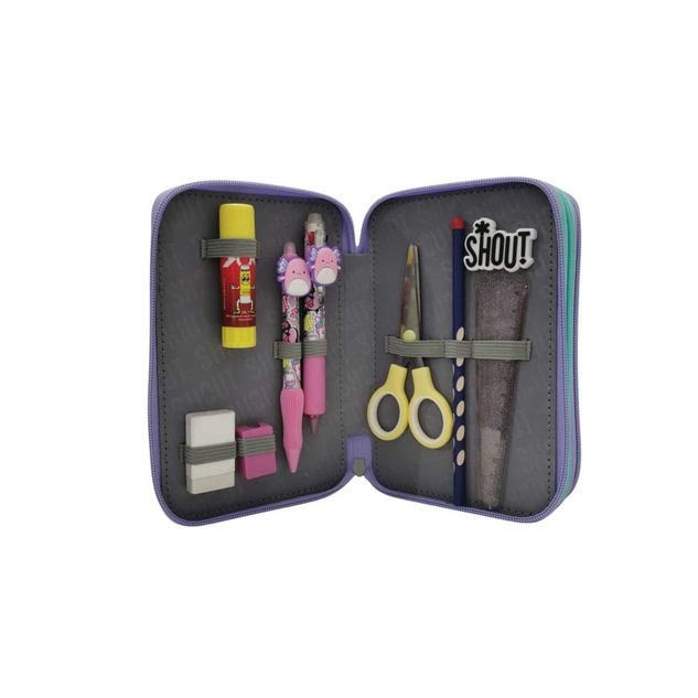 Shout Squish Astuccio 3 Zip — Effetto Morbido e Colorato