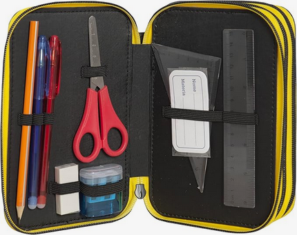 FERRARI KIDS - Astuccio Scuola Ufficiale Ferrari, Astuccio 3 Scomparti Bambino con Set Cancelleria