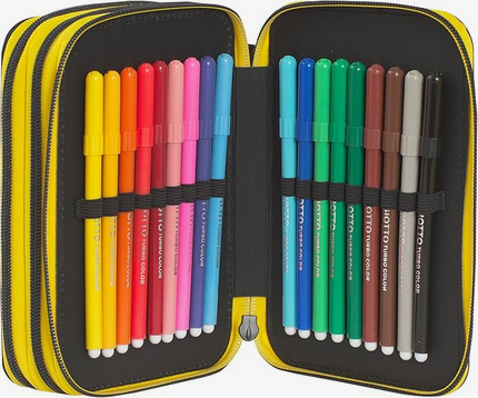 FERRARI KIDS - Astuccio Scuola Ufficiale Ferrari, Astuccio 3 Scomparti Bambino con Set Cancelleria