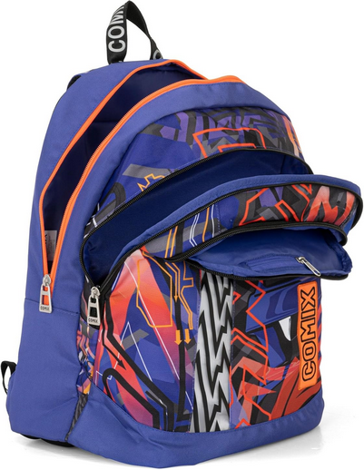 Zaino Organizzato COMIX FLASH con Banda Luminosa LED - Zaino Scuola 4 fantasie disponibili