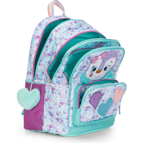 Zaino Organizzato Mofu Mofu Verde/lilla Pinguino Franco Cosimo Panini
