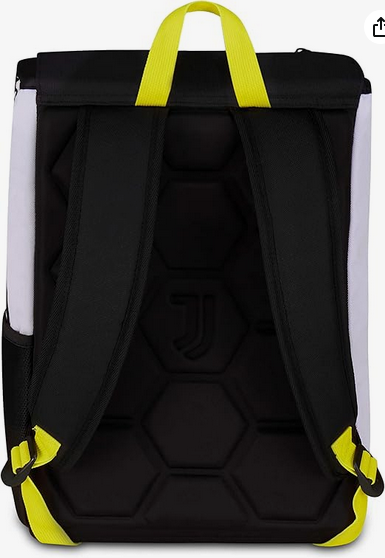 Seven Juventus Zaino Doppio Scomparto Estensibile, Bianco e Nero, Maxi Capienza, Schienale Preformato