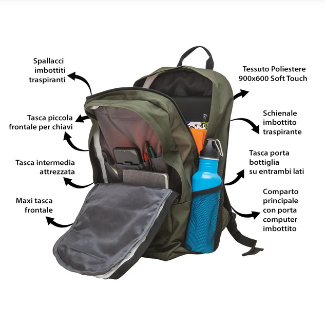 STARTER – TREKKING BACKPACK BLACK Maricart zaino scuola e tempo libero