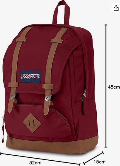 JANSPORT CORTLANDT Zaino grande, scomparto per laptop 15 inch per scuola, ufficio e tempo libero