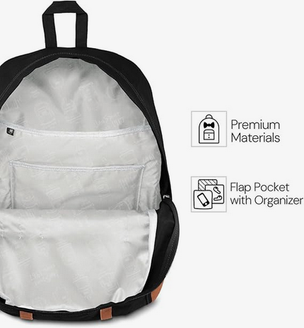 JANSPORT CORTLANDT Zaino grande, scomparto per laptop 15 inch per scuola, ufficio e tempo libero