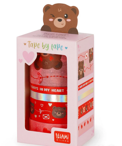 Set 5 Nastri Adesivi Decorativi Teddy Bear - Tape By Tape - Legami San Valentino