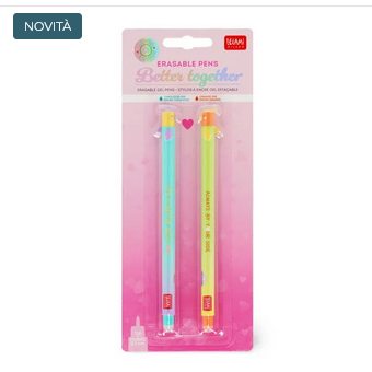 Kit San Valentino Legami - KIT V -  Set di 2 Penne Gel Cancellabili - Better Together - Erasable Pen