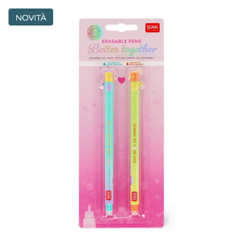 Kit San Valentino Legami - KIT IX - Set di 2 Penne Gel Cancellabili - Better Together - Erasable Pen