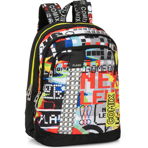 Zaino Comix Flash con Banda LED – Organizzato 4 Colori Scuola Media e Superiore