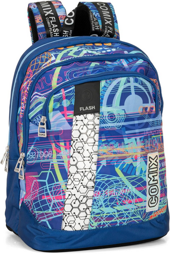 Zaino Comix Flash con Banda LED – Organizzato 4 Colori Scuola Media e Superiore