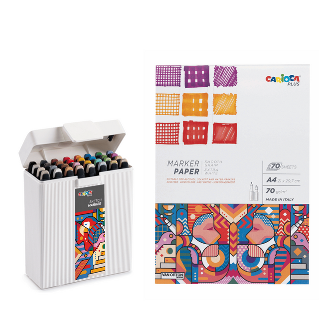 Scketch marker doppia punta brush Carioca plus 32 colori disponibile da cartoleria claudio a giugliano in campania napoli