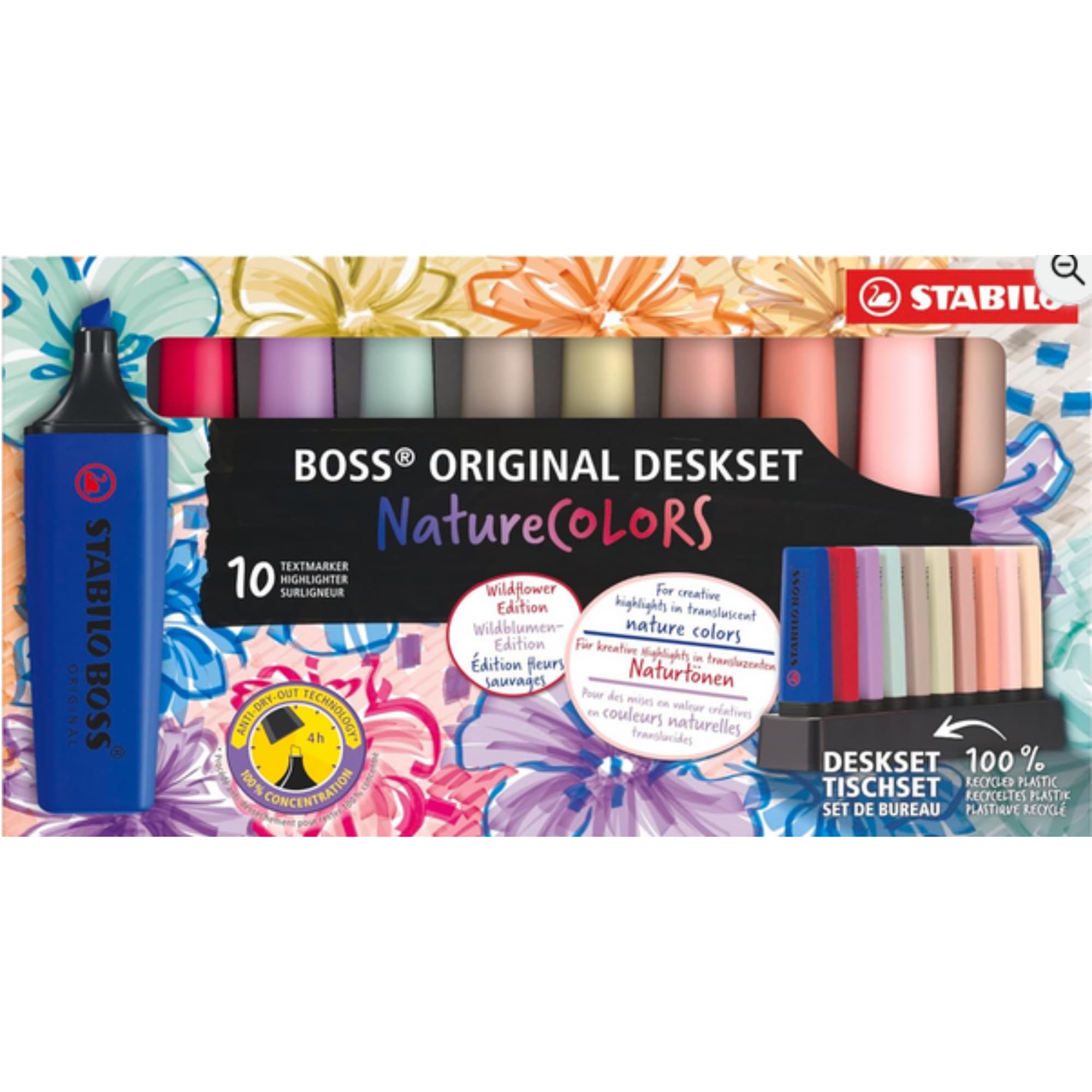 Evidenziatori stabilo boss Nature colors Deskset disponiblie da cartoleria claudio a giugliano in campania napoli