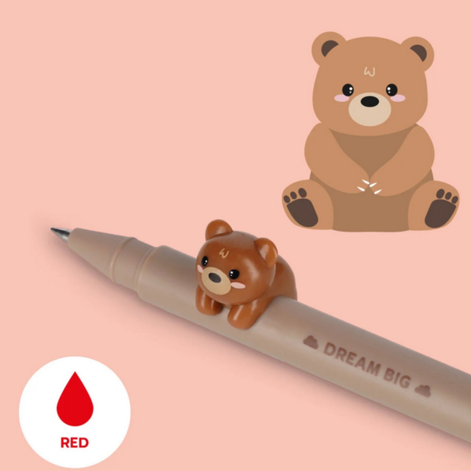 Penna Gel con Animaletto Decorativo Orsetto "Dream Big" - Lovely Friends Legami