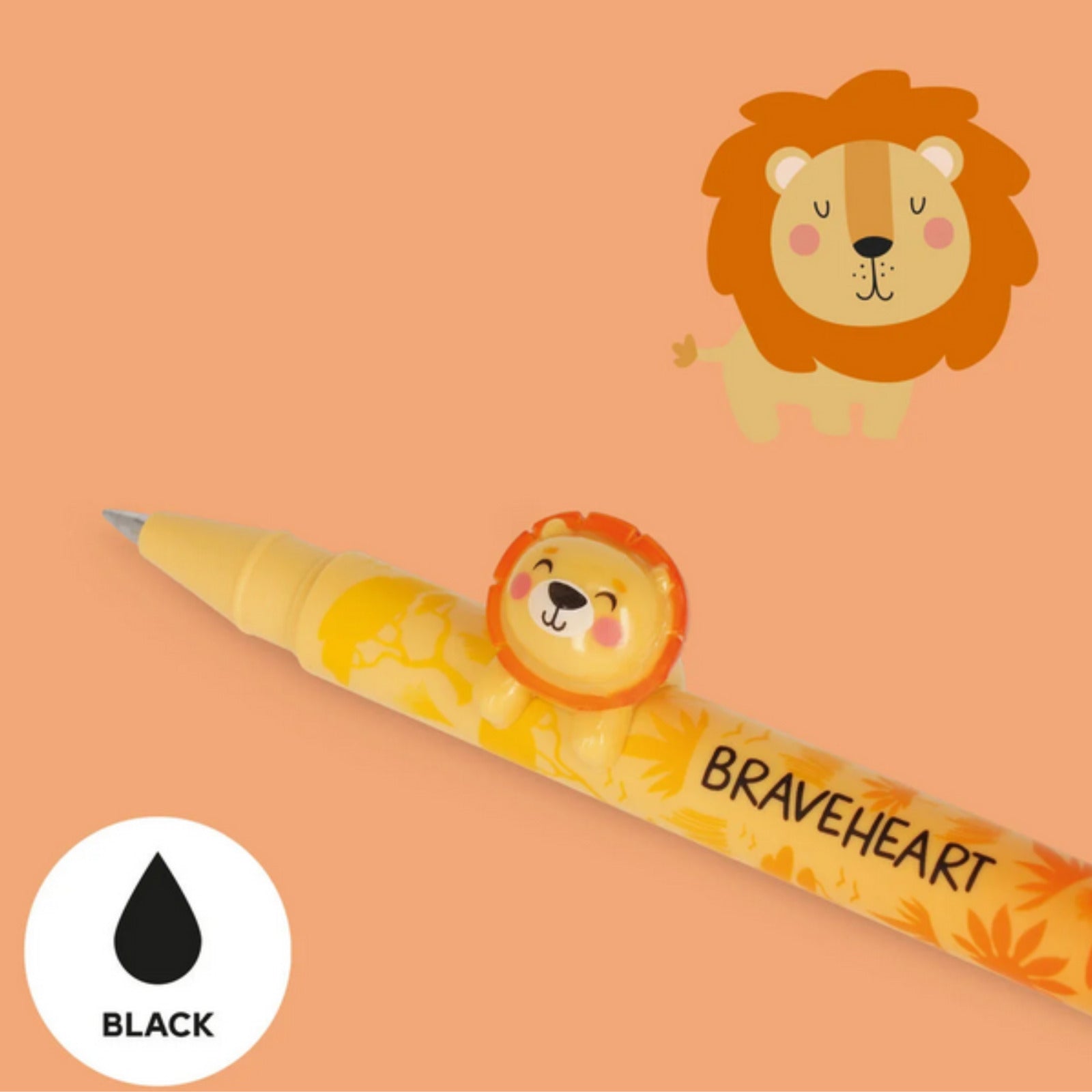 Penna Gel con Animaletto Decorativo Leone "The King" - Lovely Friends Legami